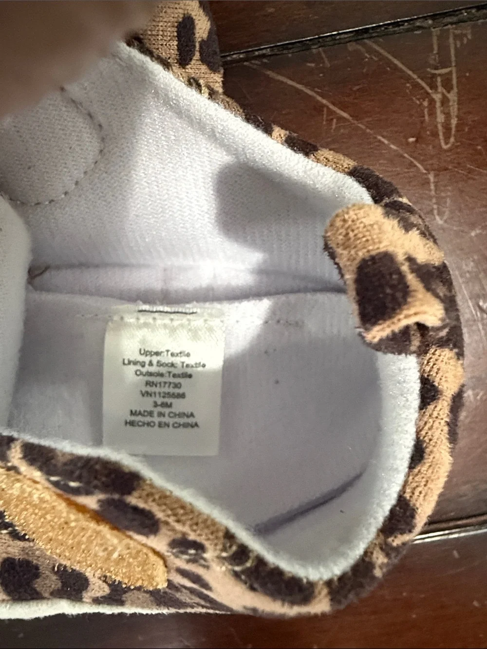 Leopard Print Bow Baby Shoes - Tan and Black